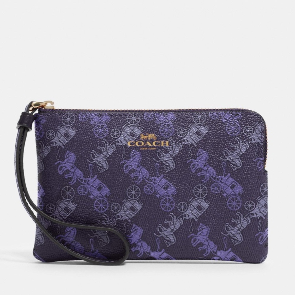 Coach Wristlet With Horse And Carriage Print